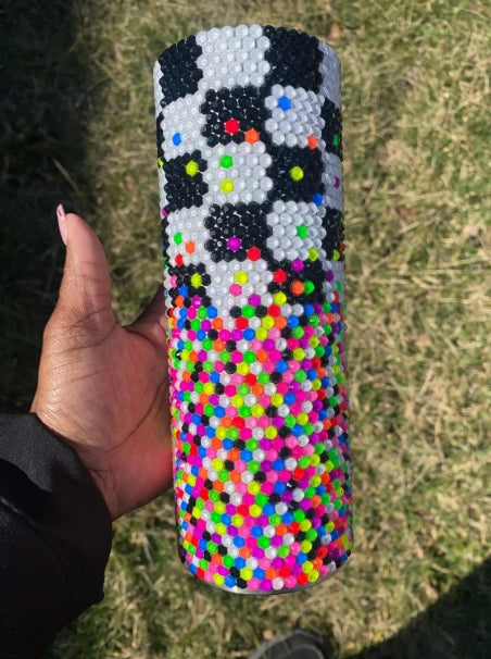 Neon Rainbow Rhinestone Tumbler