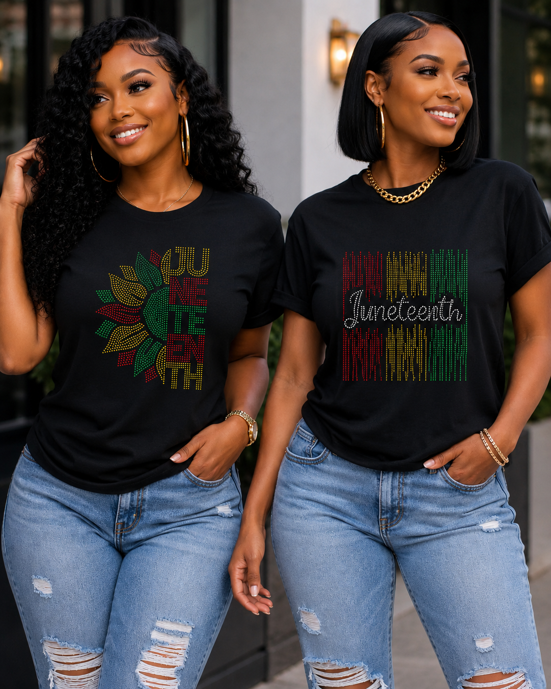 Juneteenth Rhinestone T-Shirt Collection