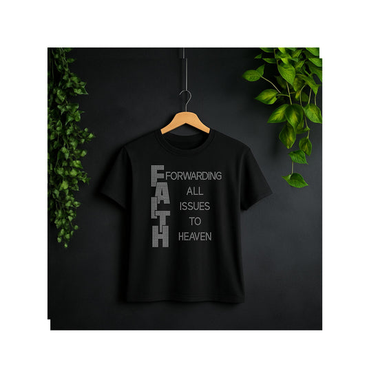 “Forwarding All Issues to Heaven” Rhinestone Faith T-Shirt