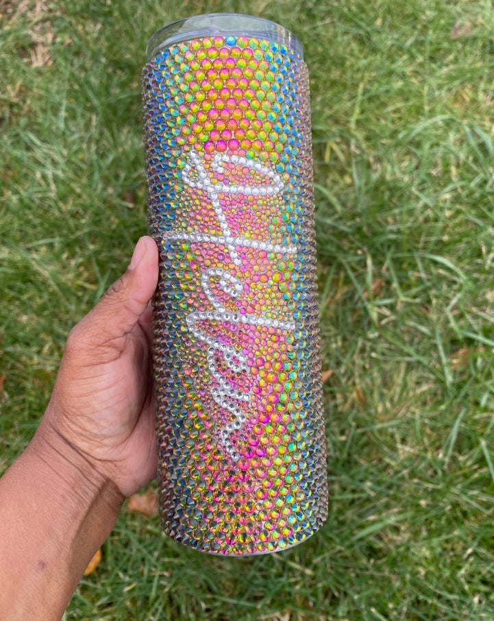 Monogram Rhinestone Tumbler