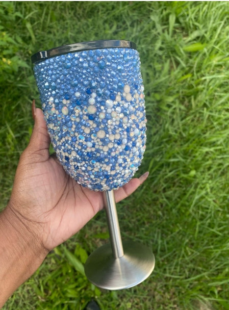 Ombré Rhinestone Wine Tumbler