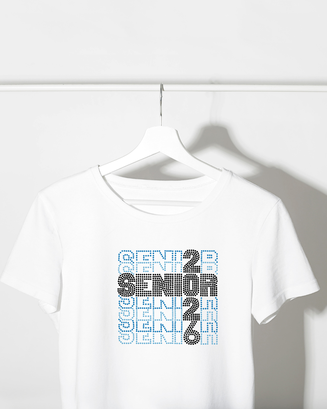 Senior 2026 Rhinestone Tee 🖤💙